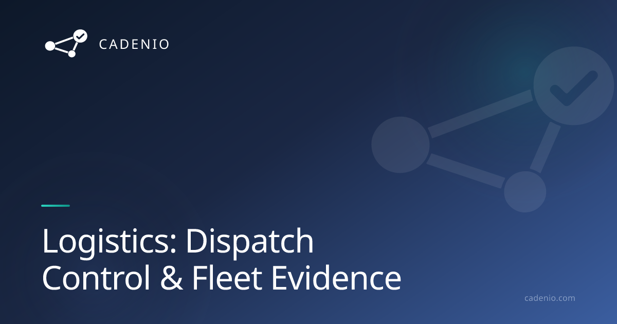 Logistics: Dispatch Control & Fleet Evidence | Cadenio